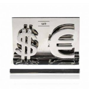 מעמד לכרטיסי ביקור עם סמל דולר ויורו