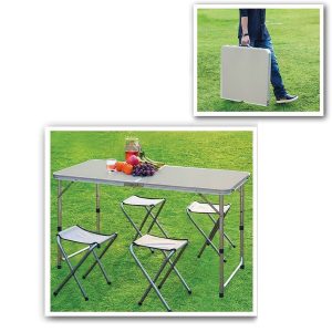 שולחן מתקפל + 4 כיסאות