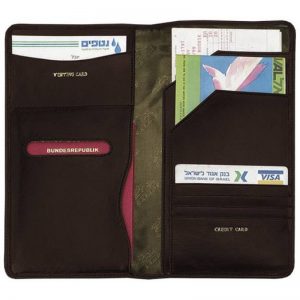 נרתיק עור חום לדרכון